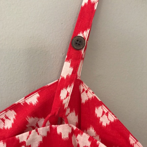 Patagonia Red White Ikat Sundress Hemp Cotton 4 - Picture 3 of 6